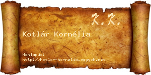 Kotlár Kornélia névjegykártya